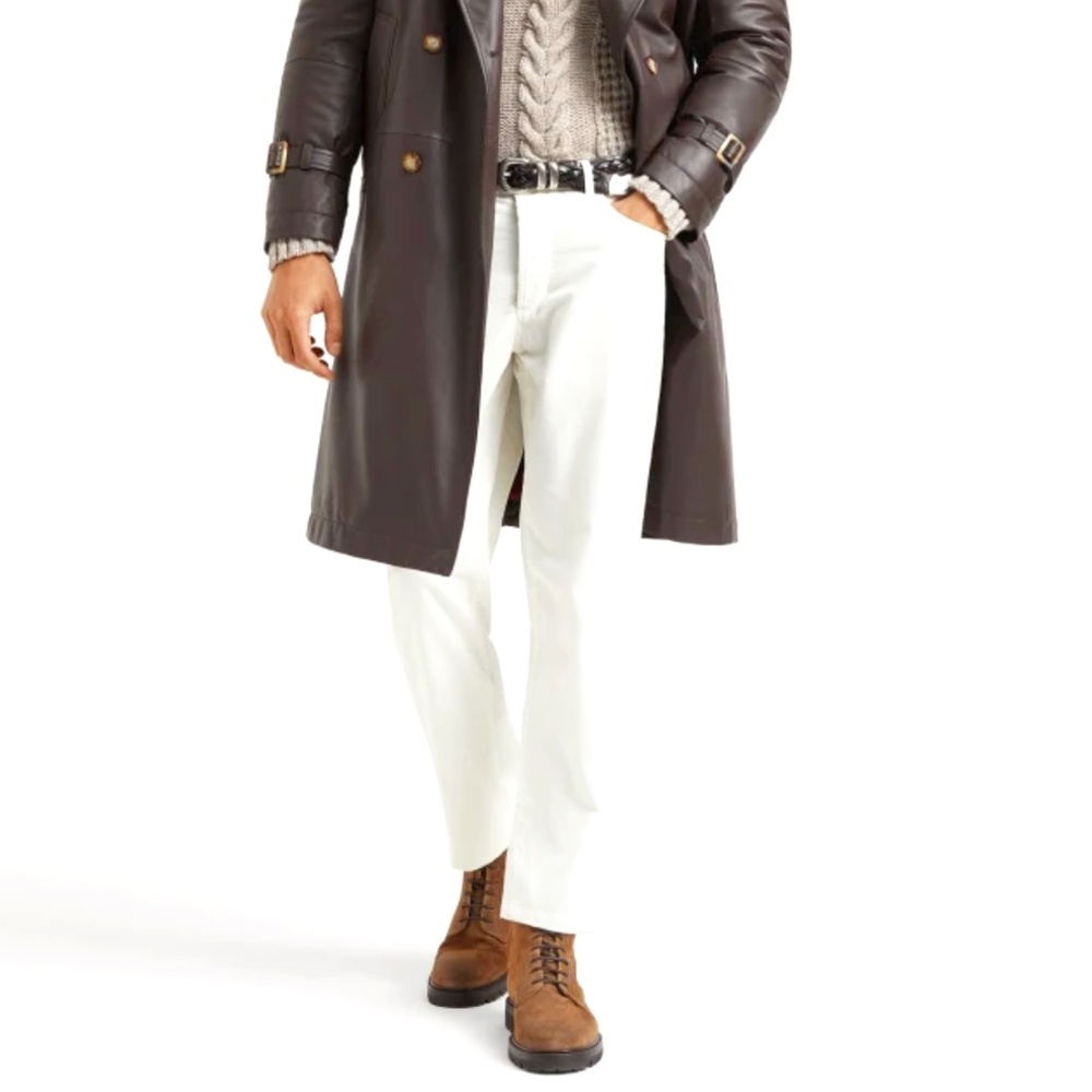 Brunello Cucinelli White Corduroy Men’s Pants